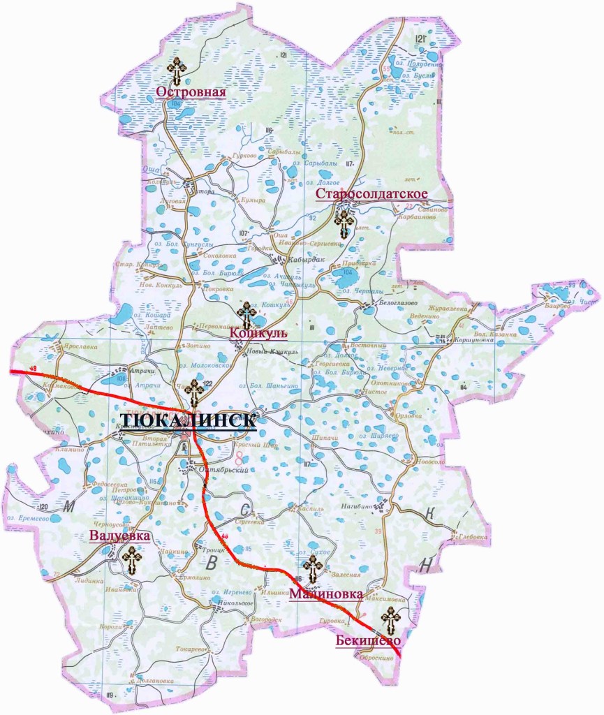 Карта тюкалинского района омской области подробная